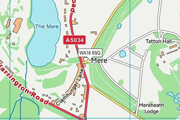 WA16 6SQ map - OS VectorMap District (Ordnance Survey)