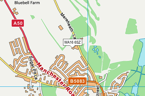 WA16 6SZ map - OS VectorMap District (Ordnance Survey) WA16 6SZ map - OS VectorMap District (Ordnance Survey)