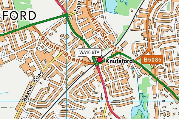 WA16 6TA map - OS VectorMap District (Ordnance Survey) WA16 6TA map - OS VectorMap District (Ordnance Survey)