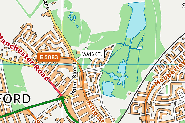WA16 6TJ map - OS VectorMap District (Ordnance Survey) WA16 6TJ map - OS VectorMap District (Ordnance Survey)