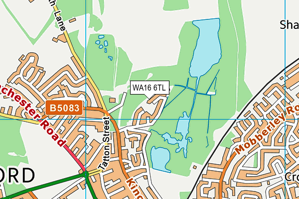 WA16 6TL map - OS VectorMap District (Ordnance Survey) WA16 6TL map - OS VectorMap District (Ordnance Survey)
