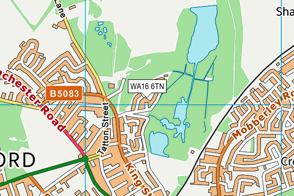 WA16 6TN map - OS VectorMap District (Ordnance Survey) WA16 6TN map - OS VectorMap District (Ordnance Survey)