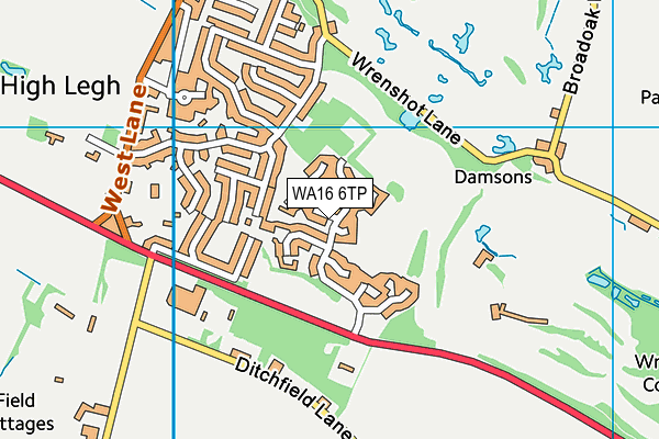 WA16 6TP map - OS VectorMap District (Ordnance Survey)