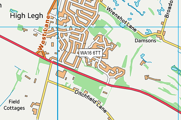 WA16 6TT map - OS VectorMap District (Ordnance Survey) WA16 6TT map - OS VectorMap District (Ordnance Survey)