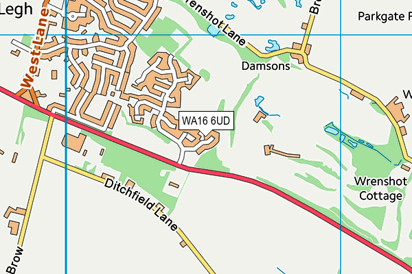 WA16 6UD map - OS VectorMap District (Ordnance Survey) WA16 6UD map - OS VectorMap District (Ordnance Survey)