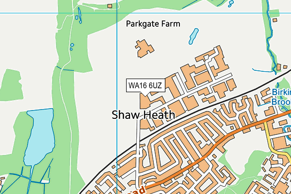 WA16 6UZ map - OS VectorMap District (Ordnance Survey)
