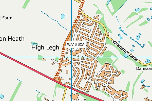 WA16 6XA map - OS VectorMap District (Ordnance Survey) WA16 6XA map - OS VectorMap District (Ordnance Survey)