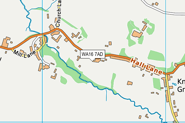 WA16 7AD map - OS VectorMap District (Ordnance Survey)