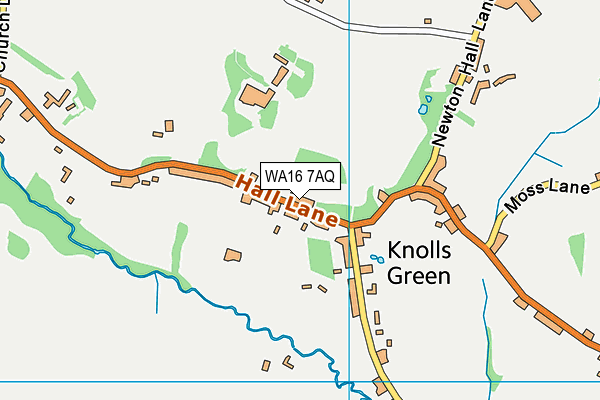 WA16 7AQ map - OS VectorMap District (Ordnance Survey) WA16 7AQ map - OS VectorMap District (Ordnance Survey)