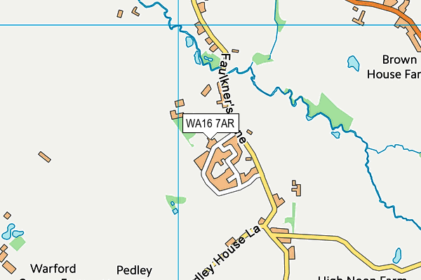 WA16 7AR map - OS VectorMap District (Ordnance Survey) WA16 7AR map - OS VectorMap District (Ordnance Survey)
