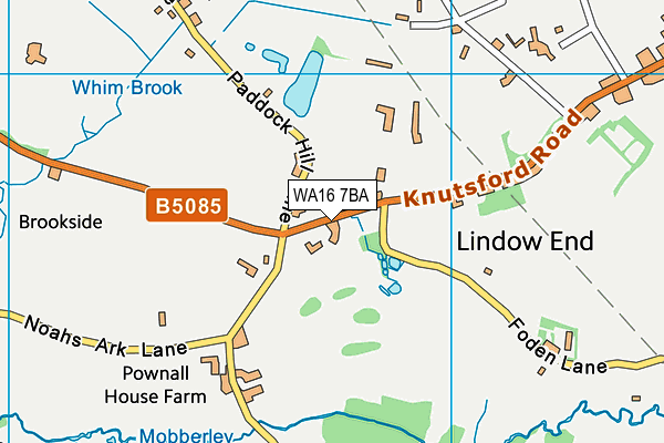 WA16 7BA map - OS VectorMap District (Ordnance Survey) WA16 7BA map - OS VectorMap District (Ordnance Survey)