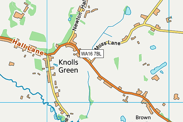 WA16 7BL map - OS VectorMap District (Ordnance Survey) WA16 7BL map - OS VectorMap District (Ordnance Survey)