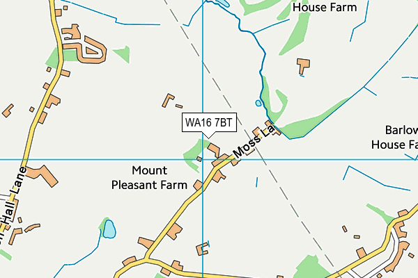 WA16 7BT map - OS VectorMap District (Ordnance Survey) WA16 7BT map - OS VectorMap District (Ordnance Survey)