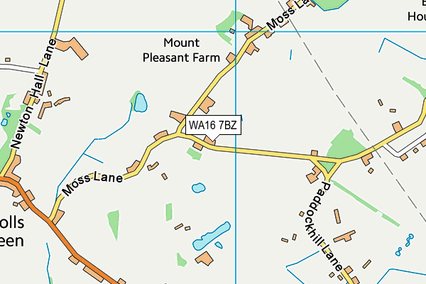WA16 7BZ map - OS VectorMap District (Ordnance Survey) WA16 7BZ map - OS VectorMap District (Ordnance Survey)