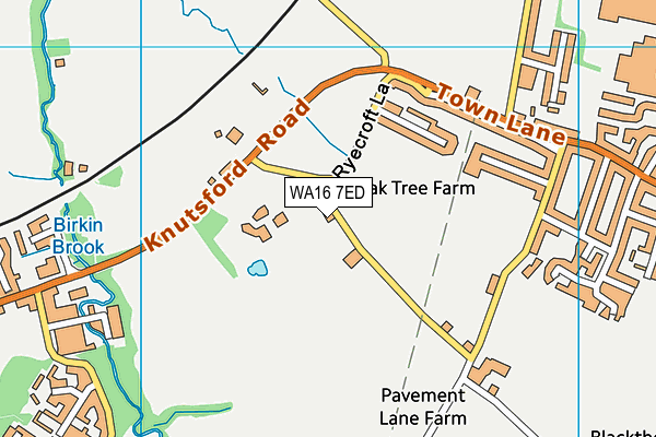 WA16 7ED map - OS VectorMap District (Ordnance Survey) WA16 7ED map - OS VectorMap District (Ordnance Survey)