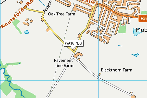 WA16 7EG map - OS VectorMap District (Ordnance Survey) WA16 7EG map - OS VectorMap District (Ordnance Survey)
