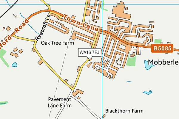 WA16 7EJ map - OS VectorMap District (Ordnance Survey) WA16 7EJ map - OS VectorMap District (Ordnance Survey)