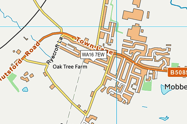 WA16 7EW map - OS VectorMap District (Ordnance Survey) WA16 7EW map - OS VectorMap District (Ordnance Survey)