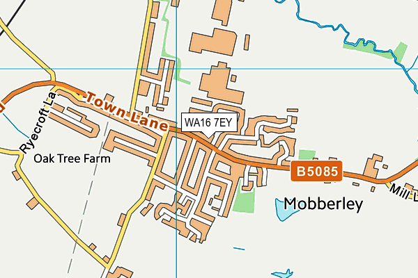 WA16 7EY map - OS VectorMap District (Ordnance Survey) WA16 7EY map - OS VectorMap District (Ordnance Survey)