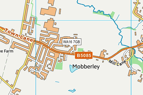 WA16 7GB map - OS VectorMap District (Ordnance Survey) WA16 7GB map - OS VectorMap District (Ordnance Survey)