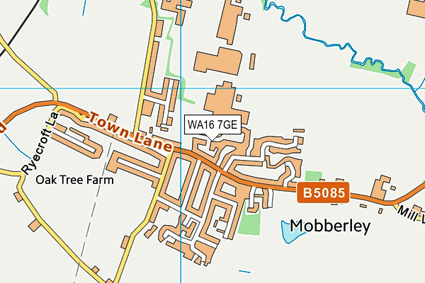 WA16 7GE map - OS VectorMap District (Ordnance Survey) WA16 7GE map - OS VectorMap District (Ordnance Survey)