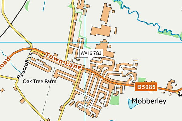 WA16 7GJ map - OS VectorMap District (Ordnance Survey) WA16 7GJ map - OS VectorMap District (Ordnance Survey)