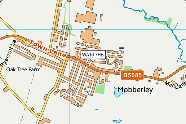 WA16 7HB map - OS VectorMap District (Ordnance Survey) WA16 7HB map - OS VectorMap District (Ordnance Survey)