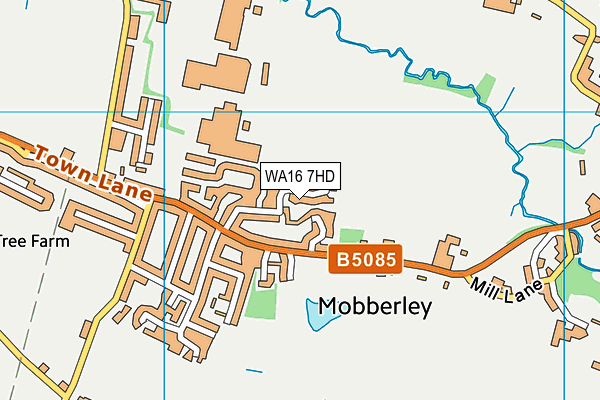 WA16 7HD map - OS VectorMap District (Ordnance Survey) WA16 7HD map - OS VectorMap District (Ordnance Survey)