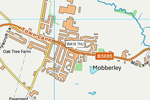 WA16 7HJ map - OS VectorMap District (Ordnance Survey) WA16 7HJ map - OS VectorMap District (Ordnance Survey)