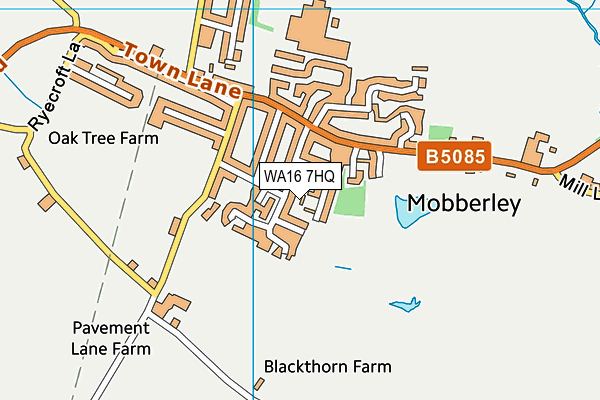WA16 7HQ map - OS VectorMap District (Ordnance Survey) WA16 7HQ map - OS VectorMap District (Ordnance Survey)
