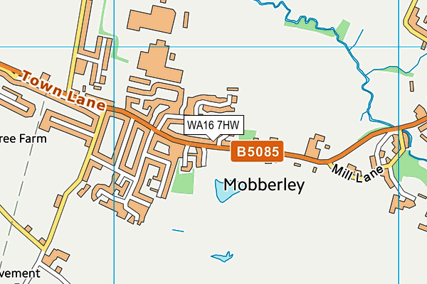 WA16 7HW map - OS VectorMap District (Ordnance Survey) WA16 7HW map - OS VectorMap District (Ordnance Survey)