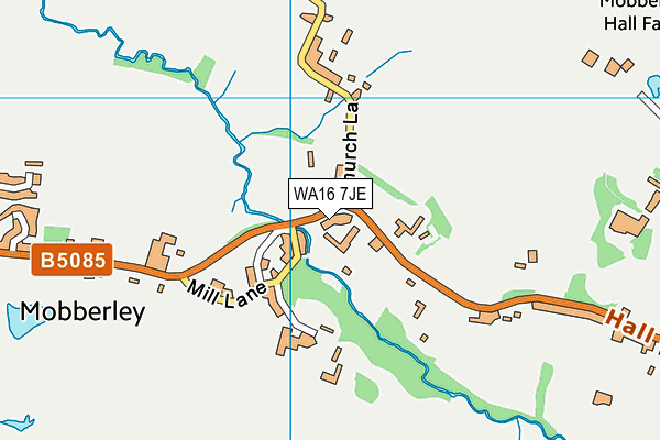 WA16 7JE map - OS VectorMap District (Ordnance Survey) WA16 7JE map - OS VectorMap District (Ordnance Survey)