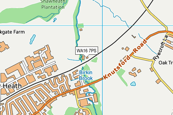 WA16 7PS map - OS VectorMap District (Ordnance Survey)