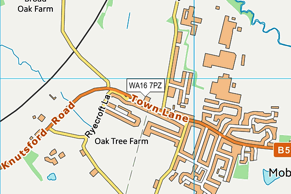 WA16 7PZ map - OS VectorMap District (Ordnance Survey) WA16 7PZ map - OS VectorMap District (Ordnance Survey)