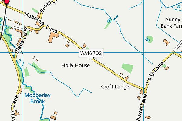 WA16 7QS map - OS VectorMap District (Ordnance Survey) WA16 7QS map - OS VectorMap District (Ordnance Survey)
