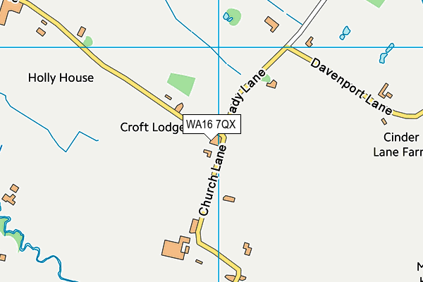 WA16 7QX map - OS VectorMap District (Ordnance Survey) WA16 7QX map - OS VectorMap District (Ordnance Survey)