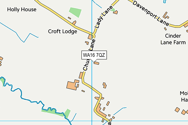 WA16 7QZ map - OS VectorMap District (Ordnance Survey) WA16 7QZ map - OS VectorMap District (Ordnance Survey)