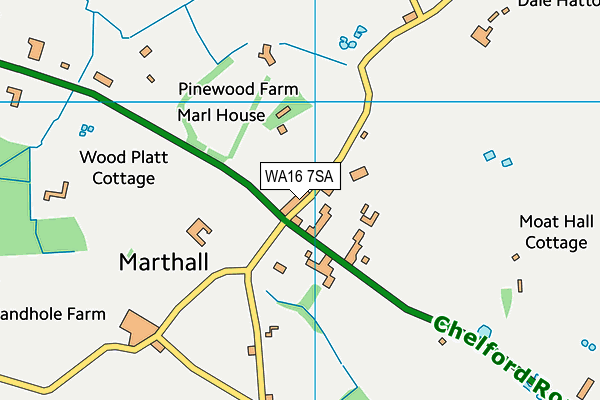 WA16 7SA map - OS VectorMap District (Ordnance Survey) WA16 7SA map - OS VectorMap District (Ordnance Survey)