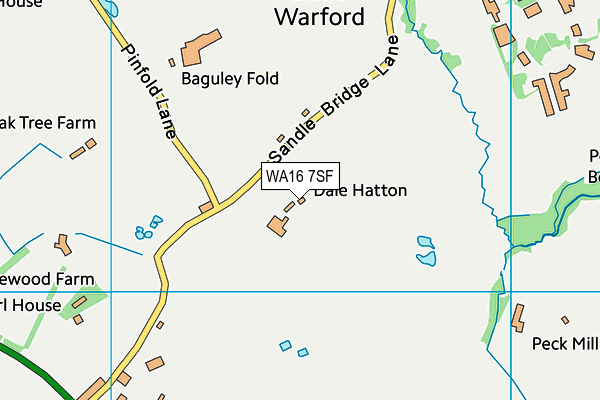 WA16 7SF map - OS VectorMap District (Ordnance Survey) WA16 7SF map - OS VectorMap District (Ordnance Survey)