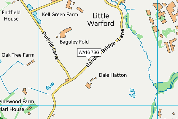 WA16 7SG map - OS VectorMap District (Ordnance Survey) WA16 7SG map - OS VectorMap District (Ordnance Survey)