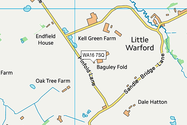 WA16 7SQ map - OS VectorMap District (Ordnance Survey) WA16 7SQ map - OS VectorMap District (Ordnance Survey)