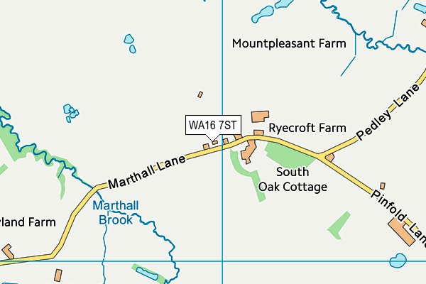 WA16 7ST map - OS VectorMap District (Ordnance Survey) WA16 7ST map - OS VectorMap District (Ordnance Survey)