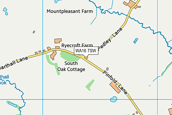 WA16 7SW map - OS VectorMap District (Ordnance Survey) WA16 7SW map - OS VectorMap District (Ordnance Survey)