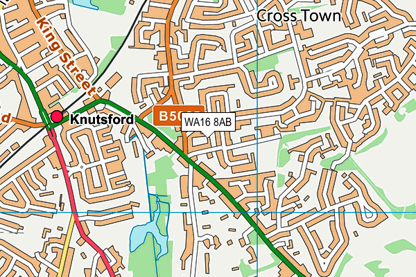WA16 8AB map - OS VectorMap District (Ordnance Survey) WA16 8AB map - OS VectorMap District (Ordnance Survey)