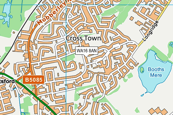 WA16 8AN map - OS VectorMap District (Ordnance Survey) WA16 8AN map - OS VectorMap District (Ordnance Survey)