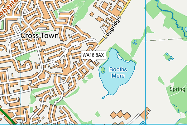 WA16 8AX map - OS VectorMap District (Ordnance Survey) WA16 8AX map - OS VectorMap District (Ordnance Survey)