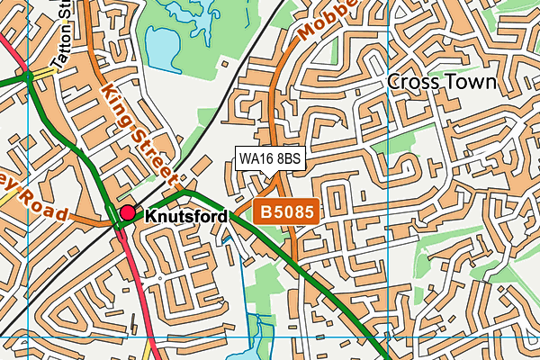 WA16 8BS map - OS VectorMap District (Ordnance Survey) WA16 8BS map - OS VectorMap District (Ordnance Survey)