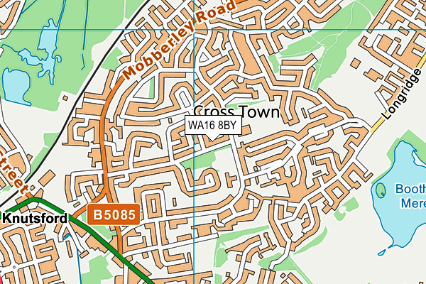 WA16 8BY map - OS VectorMap District (Ordnance Survey) WA16 8BY map - OS VectorMap District (Ordnance Survey)