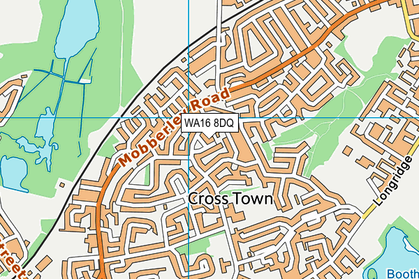 WA16 8DQ map - OS VectorMap District (Ordnance Survey) WA16 8DQ map - OS VectorMap District (Ordnance Survey)
