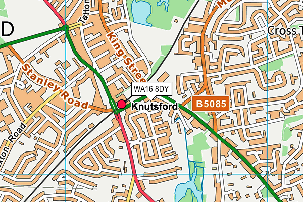 WA16 8DY map - OS VectorMap District (Ordnance Survey) WA16 8DY map - OS VectorMap District (Ordnance Survey)